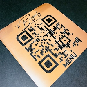 6.5 "x6.5" Custom QR Code Puck Menu - QR Code Karte - Langlebig - Wiederverwendbar - Restaurant - Marketing - No Touch Lösung - Made In U.S.A.