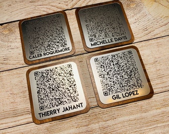 4.5"x4.5" Custom QR Code Puck Menu -  QR Code Card - Durable - Reusable - Restaurant - Marketing - No Touch Solution - Made In U.S.A.