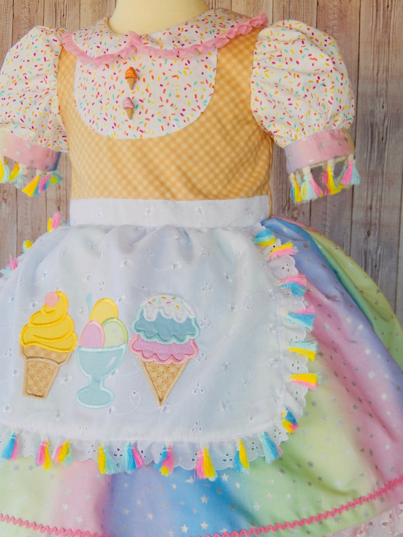 Ice Cream Dressice Cream Girl Dress Ice Cream Outfit Ice Etsy