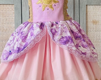 Princess Rapunzel  Dress, Rapunzel  Dress, Princess Dress, Rapunzel  Outfit, Rapunzel  Girl Dress,