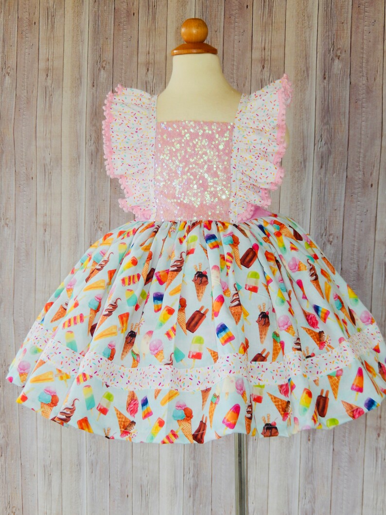 Ice Cream Dressice Cream Girl Dress Ice Cream Outfit Ice Etsy