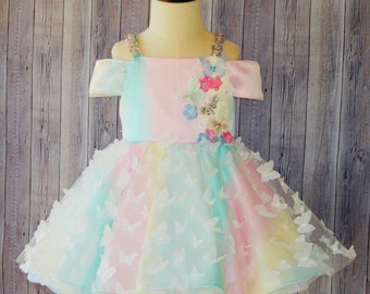 Baby Butterfly Dress, Girl Butterfly Dress, Girls Easter Dress,