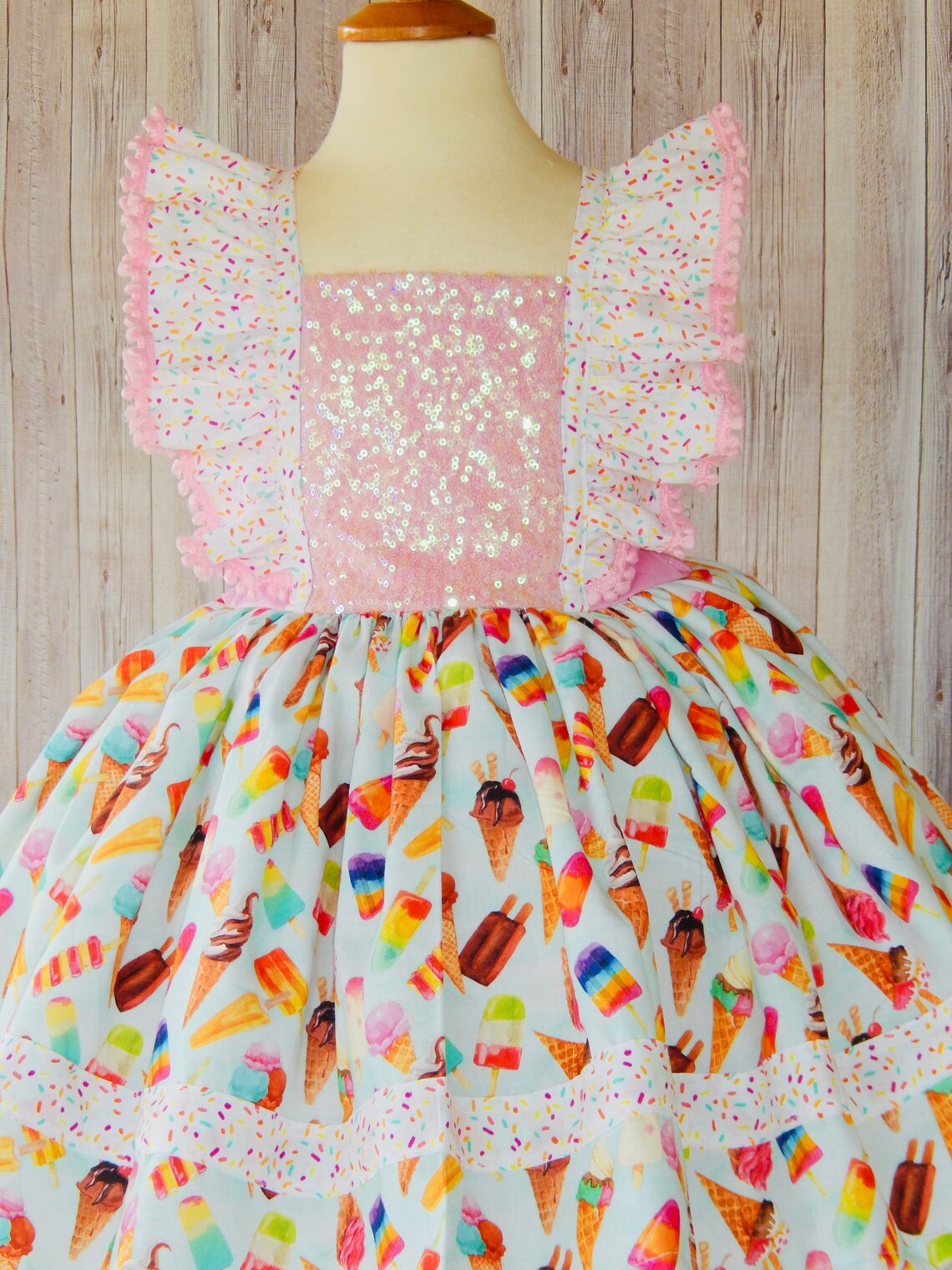 Ice Cream Dressice Cream Girl Dress Ice Cream Outfit Ice Etsy