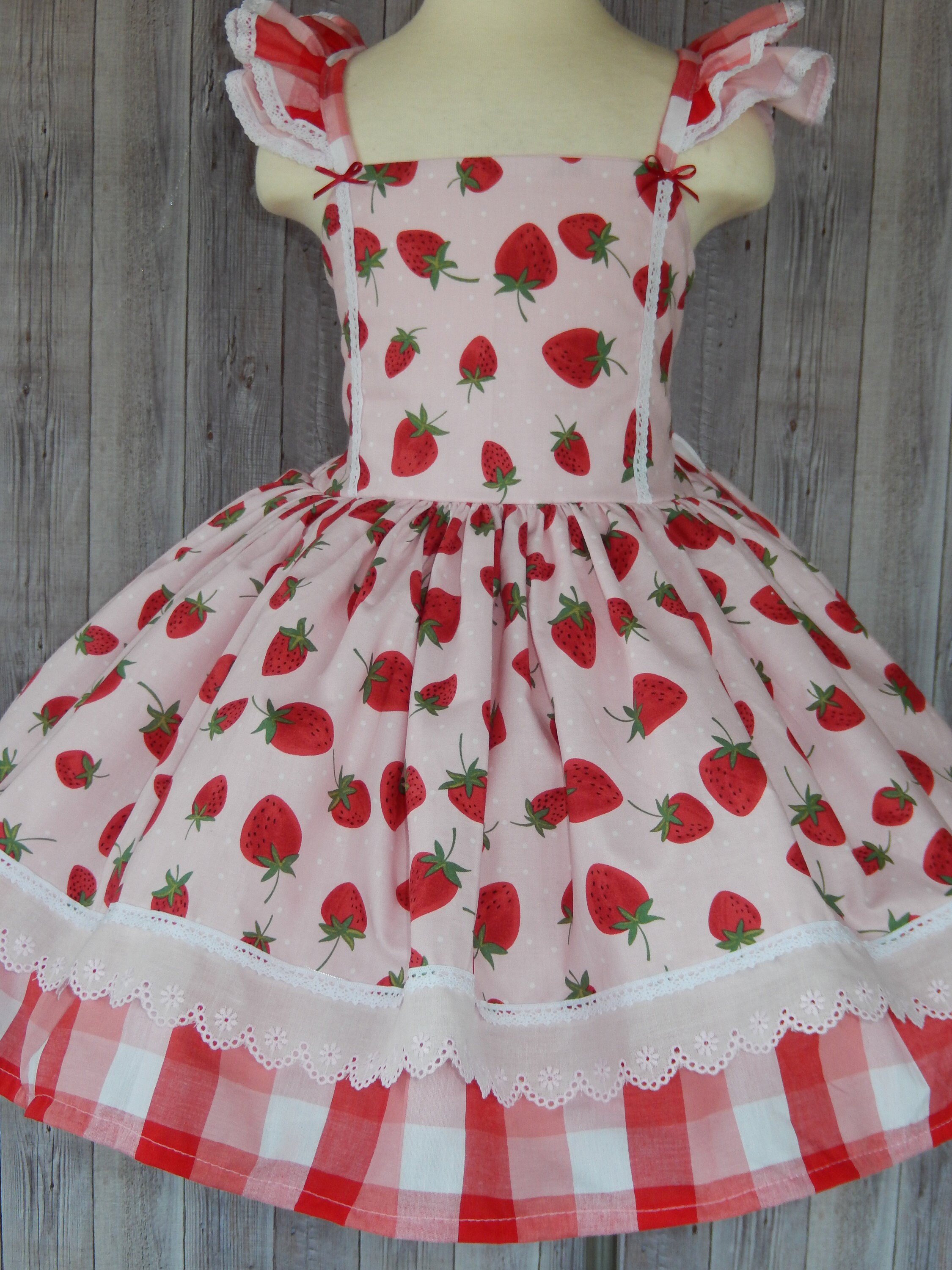 Strawberry Dress, Strawberry Birthday Party Dress