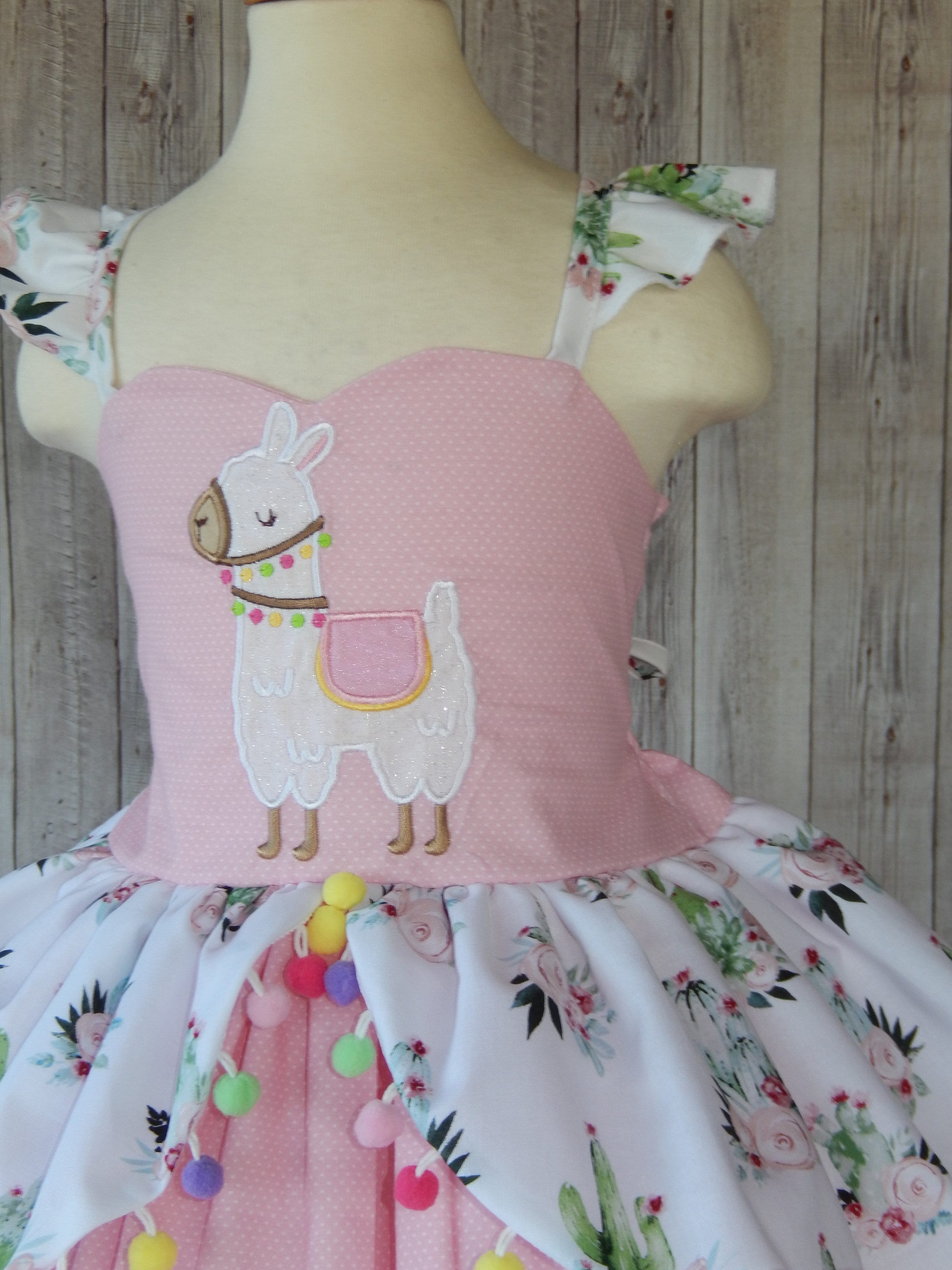 llama birthday dress Llama First Birthday Tutu Outfit-Little Cuddle Boutique Headband/Tutu / 6-9 Months