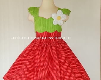 Strawberry  dress, Strawberry birthday party, Strawberry outfit, Strawberry shortcake dress, watermelon dress, lemonade outfit