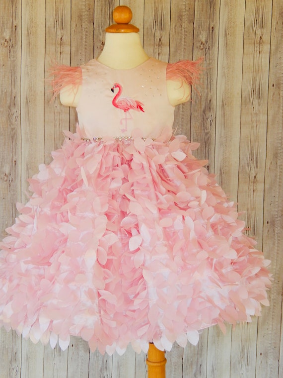 Flamingo Dress, Flamingo Party Dress, Pink Flamingo Dress 