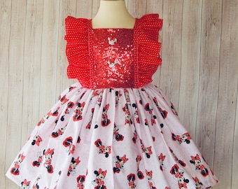 Minnie Mouse Inspired Birthday Dress, Vacation Outfit - Etsy