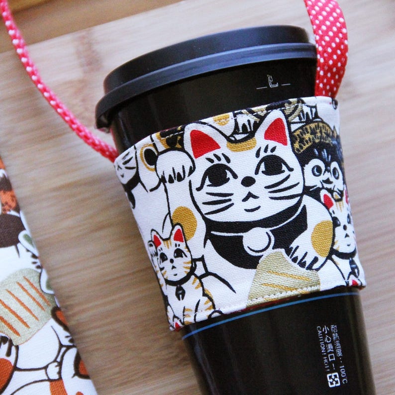 customer order : Fabric coffee cup holder with floral fabrics customer order : Fabric coffee cup holder with floral fabrics