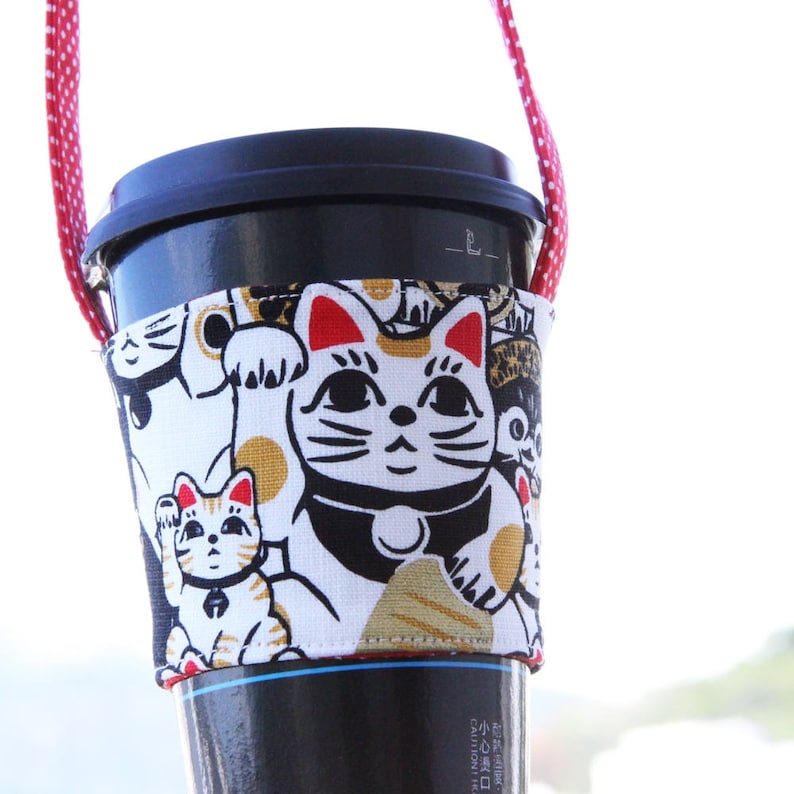 customer order : Fabric coffee cup holder with floral fabrics customer order : Fabric coffee cup holder with floral fabrics
