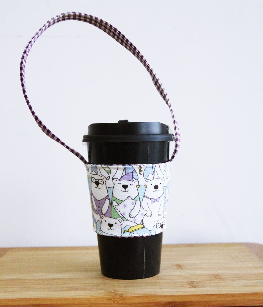 A84 Fabric coffee cup holder / Fabric coffee cozy / cup sleeve Etsy