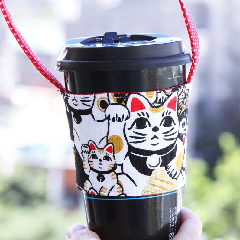 customer order : Fabric coffee cup holder with floral fabrics customer order : Fabric coffee cup holder with floral fabrics