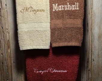 Personalized custom embroidered Bath towel, Hand towel, Wash cloth