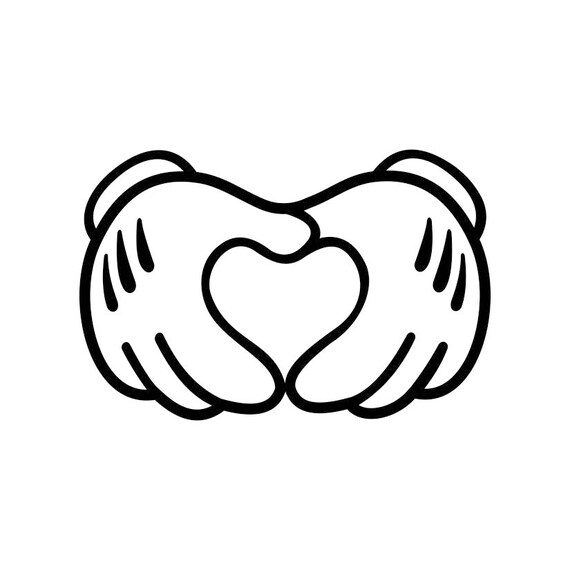 Download Mickey Mouse hands form heart Disney SVG Cricut Silhouette ...