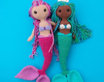 Modèle de crochet de sirène, modèle de poupée de sirène, modèle d'Amigurumi