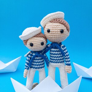 Boy Doll Pattern, Sailor Doll, Cute Crochet Pattern image 2