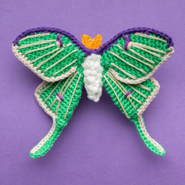 Patrón de crochet de polilla lunar - Patrón de crochet de mariposa