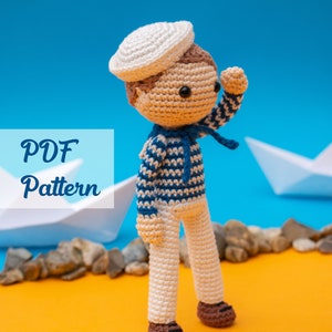 Boy Doll Pattern, Sailor Doll, Cute Crochet Pattern image 8