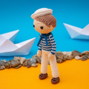Boy Doll Pattern, Sailor Doll, Cute Crochet Pattern image 3