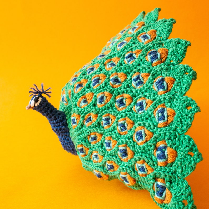 realistic peacock crochet pattern