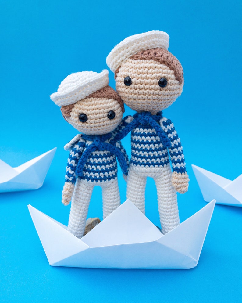Boy Doll Pattern, Sailor Doll, Cute Crochet Pattern image 2