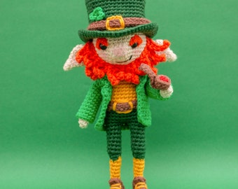 Amigurumi Doll Pattern, Crochet your own Leprechaun for St Patricks Day