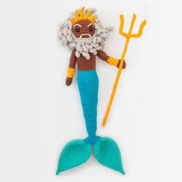 Merman Crochet Pattern - Poseidon Amigurumi Doll Pattern