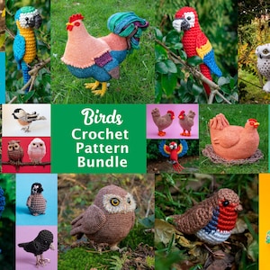 Birds Crochet Pattern Bundle – Amigurumi Bird PDF Pack (15 Patterns)