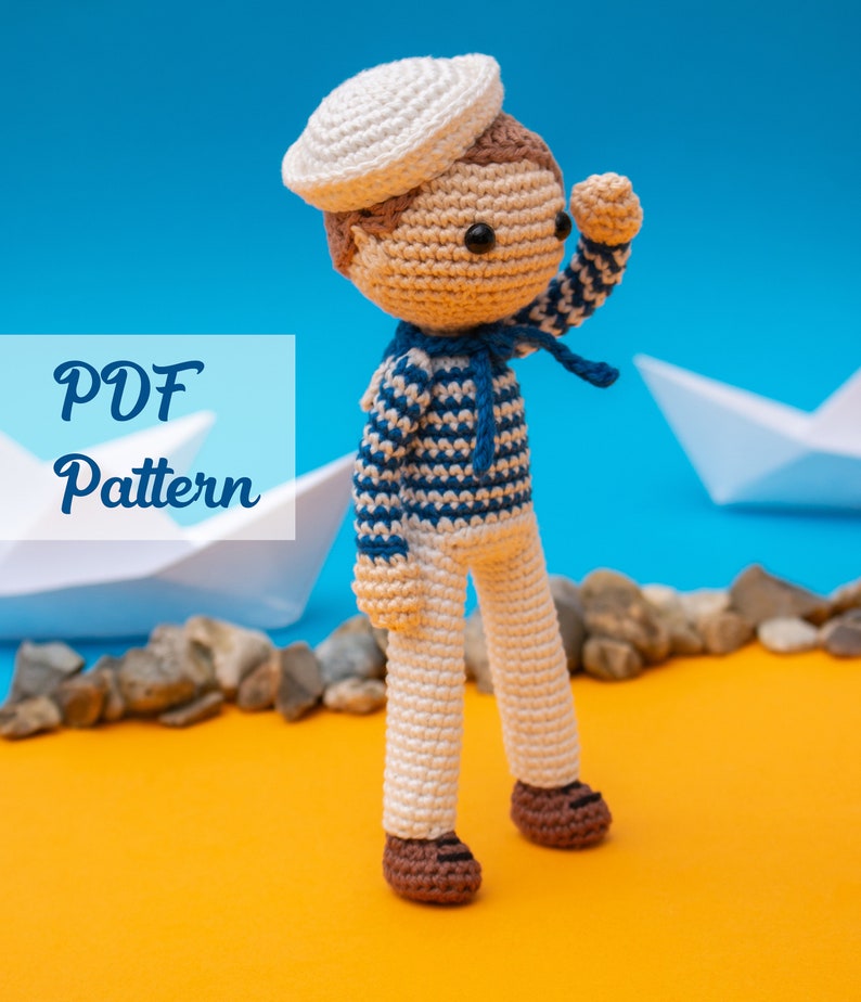 Boy Doll Pattern, Sailor Doll, Cute Crochet Pattern image 8