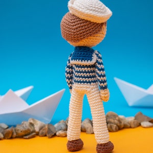 Boy Doll Pattern, Sailor Doll, Cute Crochet Pattern image 4