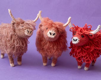 Patron de vache Highland au crochet