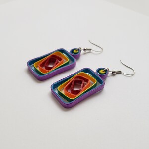 Rectangle Mesmerize Bright Quilled Earrings image 4