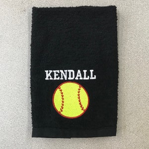 Personalized Softball Towel, Team Gift, Cotton Terry Velour