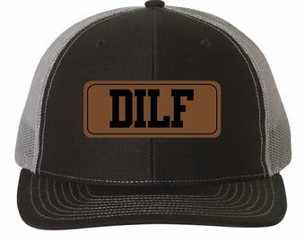 Dilf Richardson Cap, Leatherette Patch, Father's Day Gift