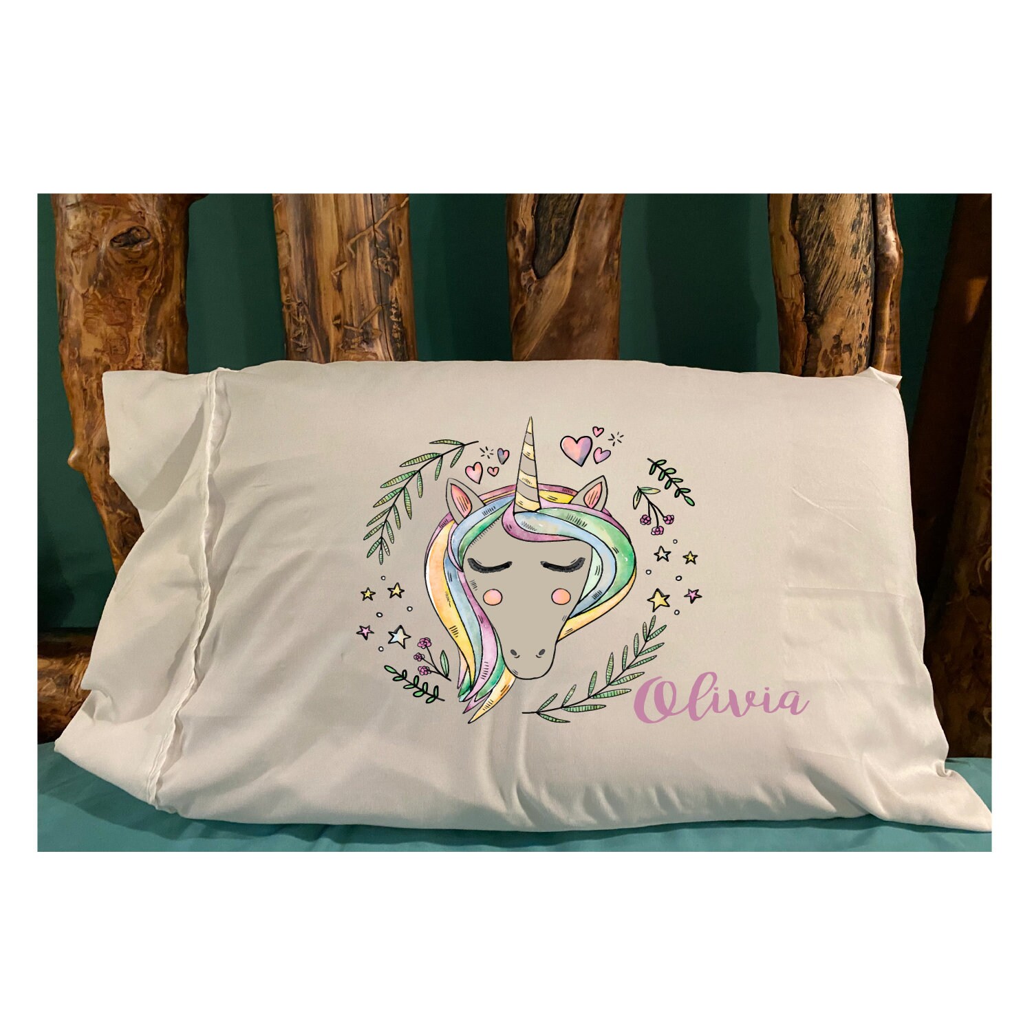 Personalized Unicorn Pillow Case Personalized Unicorn Pillow Etsy UK