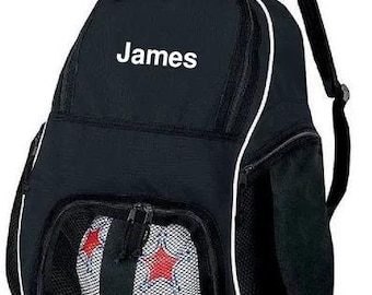 Personalized Name Soccer Backpack, Embroidered Sports Bag