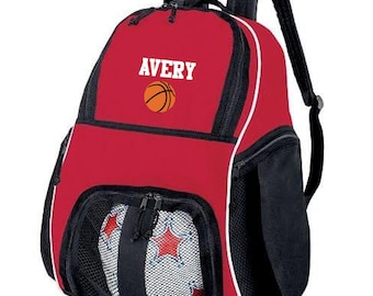 Personalized Basketball Backpack, Embroidered Sports Bag, Custom Name
