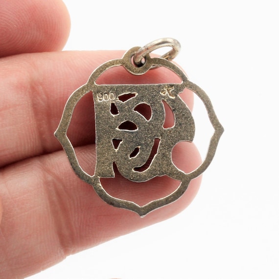 Small Antique Silver and Enamel Monogram Art Nouv… - image 5