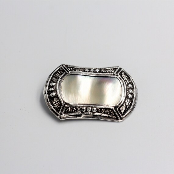 Beautifull Vintage Silver brooch with double Mabe… - image 2