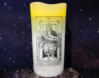 LED The Emperor - Aries Tarot Pillar Candle