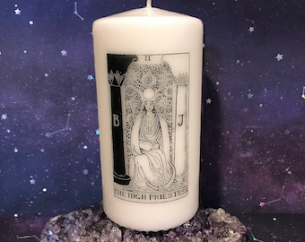 The High Priestess Tarot Pillar Candle