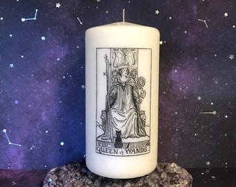 Queen of Wands -  Tarot Pillar Candle
