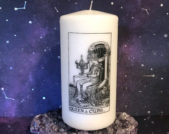 Queen of Cups -  Tarot Pillar Candle