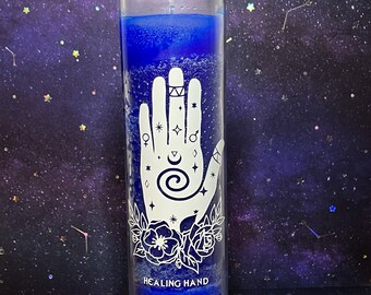 HEALING HAND Prayer Candle – 7 Day Glass Candle