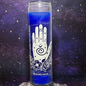 HEALING HAND Gebetskerze aus Glas