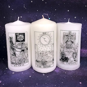 Aangepaste tarotkaart pijlerkaars