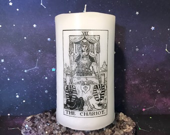 The Chariot - Cancer Tarot Pillar Candle