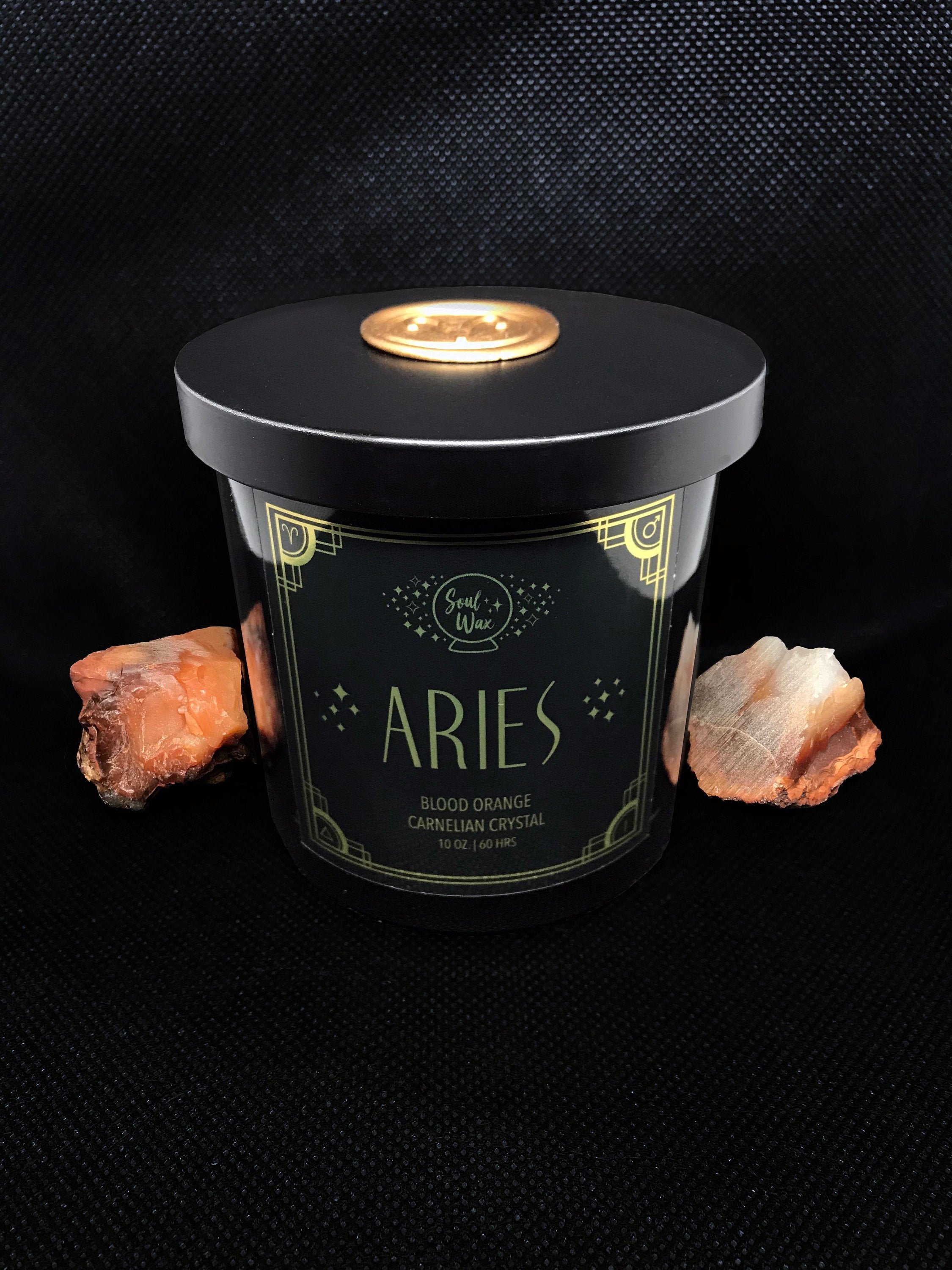 ARIES Soy Candle 10oz. Glass Jar / Zodiac Gift / Carnelian Etsy