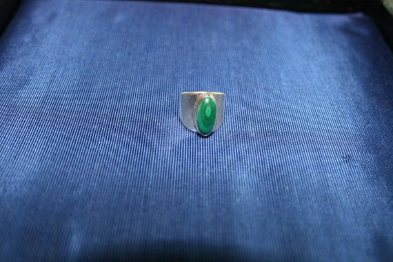 Jade Gemstone Silver Ring - image 1