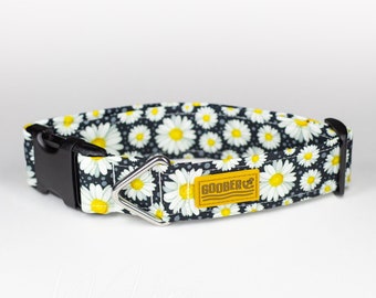 Daisies for Days Dog Collar, Personalized Dog Collar, Water Resistant, Stainless Steel, Vegan, 316 Stainless Steel